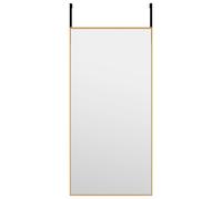 Door Mirror Glass and Aluminium Hanging Mirror Black/Gold Multi Sizes vidaXL