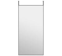 Door Mirror Glass and Aluminium Hanging Mirror Black/Gold Multi Sizes vidaXL