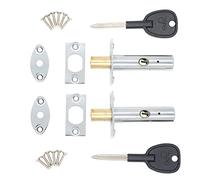 Door Mortice Rack Bolt | Polished Chrome | Pack of 2 Bolts + 2 Star Keys
