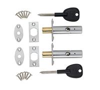 Door Mortice Rack Bolt |Satin Chrome | Pack of 2 Bolts + 2 Star Keys