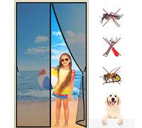 Door Mosquito Net, 150x230 cm Magnetic Fly Screen for Windows, Window Fly Screen net with Self-Adhesive Tape, Magnets Auto Closing Without Gap, Black 993 Size