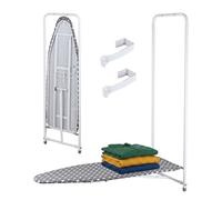 Door-mounted folding ironing board, steam ironing aid, wall-mount ironing stand