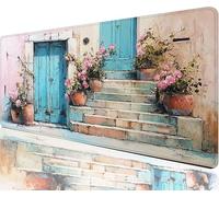 Door Mouse Pad,1200x600x3mm Mouse Mat Steps Desk Mat Large, Soft Smooth Surface with Anti-Slip Rubber Base Mousepad Waterproof, Durable, Extended Length Desk Pad for Christmas Decorations N1-1123