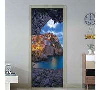 Door Mural for Interior Doors 3D Mountain House Landscape 80 X 200 Cm Removable Self-Adhesive Wallpaper Poster Wall Art Stickers Door Stickers for Nursery Kitchen Kids Bedrooms Office Home-2323901908