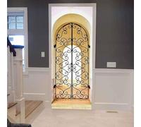Door Mural for Interior Doors 3D Retro Iron Gate 100 X 215 Cm Removable Self-Adhesive Wallpaper Poster Wall Art Stickers Door Stickers for Nursery Kitchen Kids Bedrooms Office Home Decor D-3021496744