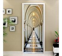 Door Mural for Interior Doors 3D Retro Palace Corridor 90 X 210 Cm Removable Self-Adhesive Wallpaper Poster Wall Art Stickers Door Stickers for Nursery Kitchen Kids Bedrooms Office Home De-3514661733