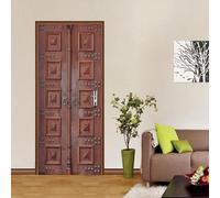 Door Mural for Interior Doors 3D Retro Wooden Door 100 X 215 Cm Removable Self-Adhesive Wallpaper Poster Wall Art Stickers Door Stickers for Nursery Kitchen Kids Bedrooms Office Home Decor-4783235492