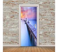 Door Mural for Interior Doors 3D Wooden Bridge Landscape 90 X 210 Cm Removable Self-Adhesive Wallpaper Poster Wall Art Stickers Door Stickers for Nursery Kitchen Kids Bedrooms Office Home -1207293990