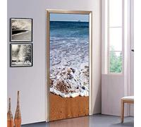 Door Murals 88x200 cm Beach Landscape Door Stickers Wallpaper Poster Waterproof Removable DIY Vinyl Self-Adhesive Art Decal Wall Sticker for Home Decoration