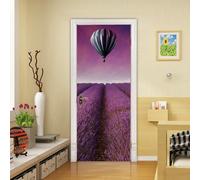 Door Murals Purple hot air Balloon Door Stickers Wallpaper Poster Waterproof Removable DIY Vinyl Self-Adhesive Art Decal Wall Sticker for Home Decor 100x215 cm