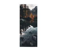 Door Murals Stickers Forest River W30.3 x H78.7 Inch Door Sticker Modern 3D Abstract Wallpaper Living Room Art Door Poster Self-Adhesive Mural Stickers 3D