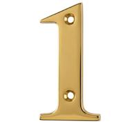 Door Number in PVD Gold Finish- Screw Fix 3" Nanocoast House Number, Times Roman Font, 1