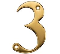 Door Number in PVD Gold Finish- Screw Fix 3" Nanocoast House Number, Times Roman Font, 3