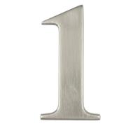 Door Number in Satin Silver Stainless Steel Finish- Self Adhesive 3" Nanocoast House Number, Times Roman Font, 1