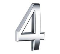Door Numbers, 2.75 Inches Mailbox Numbers Waterproof, 3D Self Adhesive House Numbers DIY Chrome Polished Address Numbers Sign for House Mailbox Apartment Hotel Door Room, Silver