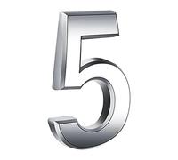 Door Numbers, 2.75 Inches Mailbox Numbers Waterproof, 3D Self Adhesive House Numbers DIY Chrome Polished Address Numbers Sign for House Mailbox Apartment Hotel Door Room, Silver