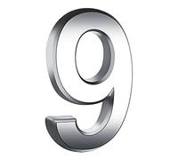 Door Numbers, 2.75 Inches Mailbox Numbers Waterproof, 3D Self Adhesive House Numbers DIY Chrome Polished Address Numbers Sign for House Mailbox Apartment Hotel Door Room, Silver