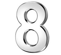 Door Numbers, 3 Inches 3D Self Adhesive Mailbox Number 0-9, Waterproof, Address House Street Stickers for House Mailbox Apartment Hotel Courtyard, Silver (Number 8)