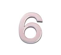 Door Numbers 3 Inches 3D Self Adhesive Mailbox Numbers for Street House Mailbox Apartment Hotel Courtyard (Rose gold-6)