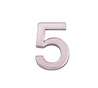 Door Numbers 3 Inches 3D Self Adhesive Mailbox Numbers for Street House Mailbox Apartment Hotel Courtyard (Rose gold-5)