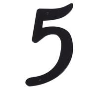 Door Numbers, Aluminum Black House Number Plaque 10cm With Numbers 0 To 9(Black 5)