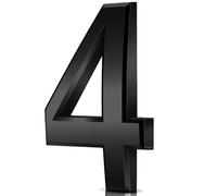 Door Numbers, House Numbers,3D Mailbox Numbers Waterproof, Address Numbers Self Adhesive Street Number Stickers for House Mailbox Apartment Hotel Courtyard Cafe (Black, 4)
