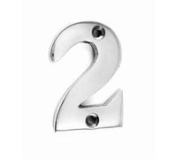 Door Numeral - 2 - 50mm in Polished Chrome by Euroart