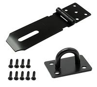 Door Padlock Hasp, 4 Inch Stainless Steel Padlock Hasp and Staple Shed Lock Hasp Shed Door Latch Heavy Duty Gate Lock Latch Security Hasp and Staple for Door Window Cabinet Pet Cage Crate