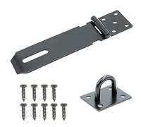 Door Padlock Hasp, 5 Inch Stainless Steel Padlock Hasp and Staple Shed Lock Hasp Shed Door Latch Heavy Duty Gate Lock Latch Security Hasp and Staple for Door Window Cabinet Pet Cage Crate