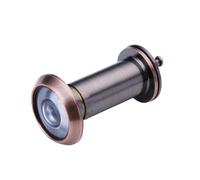 Door Peephole Viewer Wide Angle Eye Sight Hole Adjustable Glass Len 180-200 Degree Anti-Theft Mirror Hardware for Home Office(Red Bronze)