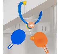 Door Ping Pong Game Over The Door, Adjustable Doorway Game Pingpong Trainer Door Jam Pingpong Starter Kit for Door Frame Hanging Table Tennis Trainer Portable Set with Racket and Balls (Blue, A set)