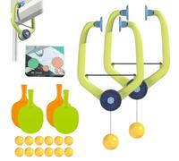 Door Ping Pong Game Over The Door, Adjustable Hanging Table Tennis Trainer Portable Set, Portable Paddles and Balls Exerciser, Indoor Sports Game for Family(2pcs)