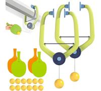 Door Ping Pong Game Over The Door, Hanging Table Tennis Trainer Portable Set With 2 Paddles And 6 Balls, Set For Daily Exercise, Suitable For Parent-Child Interaction (2pcs)
