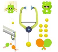 Door Ping Pong Set Game, 6-Piece Doorframe Ping Pong Balls, Hanging Table Tennis Sets Trainer with Racket and Balls, Hand-Eye Coordination Games for Fun