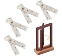 Door Pivot Hinge System for Wood Doors, 4 Packs, Hidden Bookcase Stainless Steel Door Hinges with Screws, 360 Degree Shaft Pivot Hinge Invisible Heavy Duty Pivot Hinges
