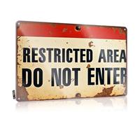 Door, Plaque Office Warning Restricted Area Do Not Enter | Rustic Cottage Wall Art(20X30CM)