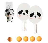 Door Pong, 13.5x23cm PC Racket with 4cm Balls & 150cm String Adjustable Table Tennis Trainer Practice Game with 2 Rackets, 5 Balls for Boys, Girls, School, Home