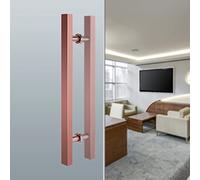 Door Pull Handle - Brushed Stainless Steel Anti-Rust Barn Handle for Glass/Iron/Wood Doors - Premium Quality Modern Design, 60cm & 40cm Options