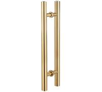 Door Pull Handle Sliding Barn Door Handle Glass Door Handle, H Shape Double Sided Long Door Pulls for Bathroom Restaurant Hotel Office Coffee House, Black Sliver Gold(Gold#1,Length 120cm(47.2inch))