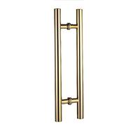 Door Pull Handle Sliding Barn Door Handle Modern Entrance Door Handle,Modern Steel Push Pull Door Handle,For Sliding Glass Shower Barn Door,Interior Exterior Door,Easy To Install,Yellow Titanium-39.3