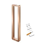 Door Pull Handle Sliding Barn Door Handle Sliding Patio Door Handles Gold/Black/Silver, Stainless Steel Barn Door Handle Complete Kit, Glass Entry Door Push Bar Double-Sided Flat,Rose Gold-Long 825Mm