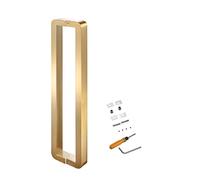 Door Pull Handle Sliding Barn Door Handle Sliding Patio Door Handles Gold/Black/Silver, Stainless Steel Barn Door Handle Complete Kit, Glass Entry Door Push Bar Double-Sided Flat,Gold-1-Long 525Mm/20