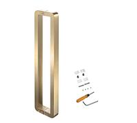Door Pull Handle Sliding Barn Door Handle Sliding Patio Door Handles Gold/Black/Silver, Stainless Steel Barn Door Handle Complete Kit, Glass Entry Door Push Bar Double-Sided Flat,Gold-2-Long 825Mm/32