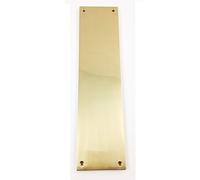 Door Push Finger Plate Cast Heavy 270x63x4mm in Polished Brass