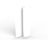 Door Push Finger Plate Protector Acrylic Panel with Screw Holes (650x75mm, White)