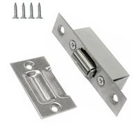 Door Roller Catch with Screws, Adjustable Silent Roller Door Catch for Cabinet Internal Doors, Push to Open, Stainless Steel