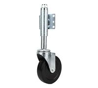 Door Rubber Spring Loaded Wheel, Universal Spring Casters with Non - Slip Rubber Wheel for Uneven Surfaces, Heavy Duty Gate Caster with High Load Capacity (5 inch rubber spring wheel for door)