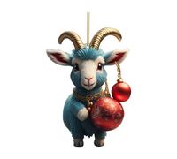 Door Runner Mat Indoor 2D Christmas Cute Cartoon Goat Holding Christmas Acrylic Ornament Tree Ornaments Cute Cartoon Goat Horse Ornament White Elephant Gift 1PC Non Slip Welcome Carpet