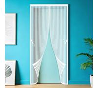 Door Screen 94 x 290 cm with Magnetic Closure Heavy Duty Self Sealing Mesh Keeps Bugs Out for Balcony Room, Bedroom, Kitchen, Children's Room, Single Sliding Room., White