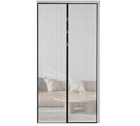 Door Screen Curtain Summer Magnetic Door Curtain Self-Adhesive Screen Household Silent for Patio Doors Balcony Bedroom(Black Window Screen,L 100x210cm)